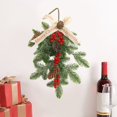 thumbnail image 6 of HongHeng Artificial Christmas Pine Branch Red Bery Spray Snow Teardrop Wreaths Picks, 20in Faux Winter Pine Cones Ribbon Bow Greens Xmas Swag for Front Door Farmhouse Home Decor, 6 of 6