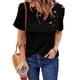 thumbnail image 5 of Camiseta Rasgada, Camisas Desgastadas Resistentes Al Desgaste Para La Piel Desgastada, Cuello Redondo Para Mujer Para El Comienzo Del Aniversario Cergrey XL negro, 5 of 6