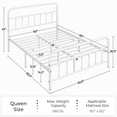 thumbnail image 4 of Yaheetech Classic Platform Bed with High Headboard and Footboard for Adult, Queen, White, 4 of 9