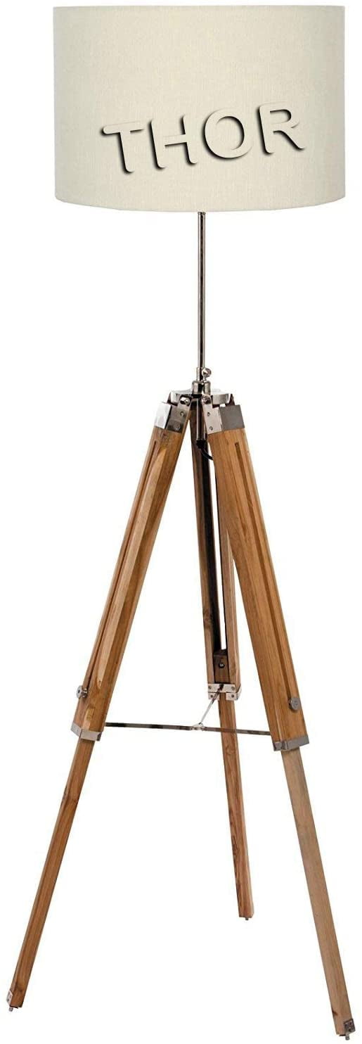 Classic Teak Wood Vintage Tripod Floor Lamp Nautical Home Decor lamp
