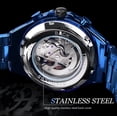 thumbnail image 2 of Winner Self Winding Automatic Men’s Blue Stainless Waterproof Skeleton Watch, 2 of 10