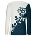 thumbnail image 5 of Babysbule Womens Casual Floral Printing Tops V-Neck Long Sleeve Loose Flowers T-Shirt Blouse s, 5 of 6