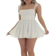 thumbnail image 4 of Robes Mini Décontractées pour Femmes Robe en Dentelle Dos Nu Bandage Ligne A Robe Mini Évasée, 4 of 6