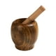 thumbnail image 4 of Mortero de madera con maja, tazón triturador, utensilio de cocina, trituradora manual reutilizable L, 4 of 9