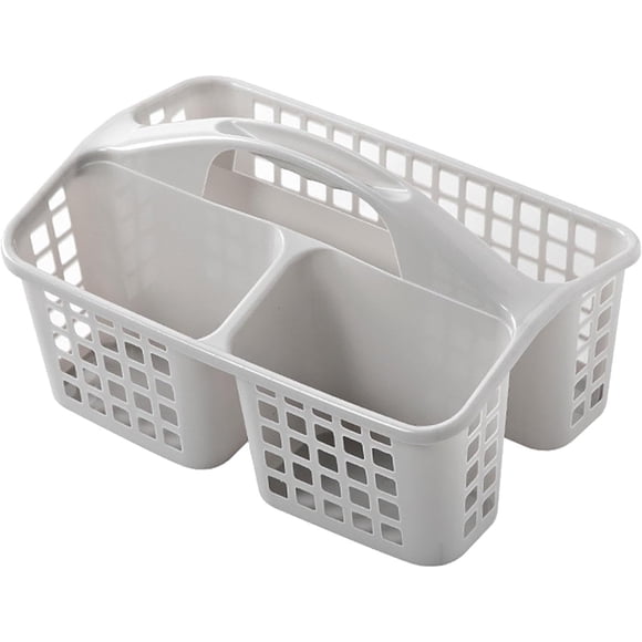 Cesta portátil para ducha, herramienta práctica, organizador de suministros de limpieza para clasificar proyectos, duradera, ventilada, con 3 comparti, Gris, Individuales