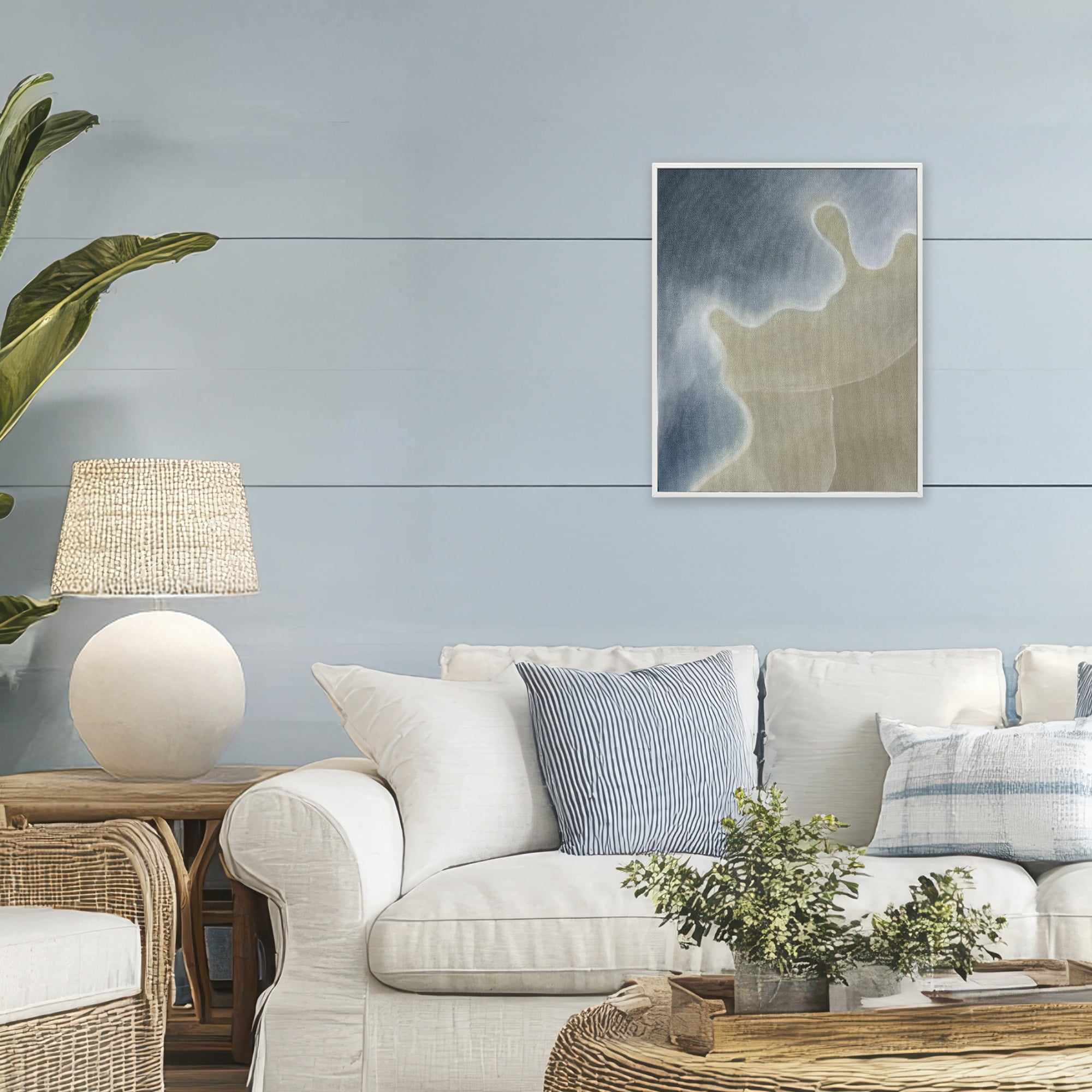 Stupell Industries Turning The Tides Abstract White Framed Giclee Art, design by Grace Popp