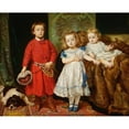 thumbnail image 3 of Jan Matejko 24x20 Black Modern Framed Museum Art Print Titled - Portrait of Artist's Three Children, Tadeusz, Helena and Beata (1870), 3 of 5