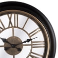 thumbnail image 2 of Kiera Grace Round Wendel Mid-Century Plastic 18" x 18" Wall Clock in Black, 2 of 5