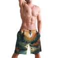 thumbnail image 5 of Dailycode Men's Quick Dry Swim Trunks Beach Shorts Casual Summer Board Shorts with Pockets, Forest Deer Sunset, 5 of 8