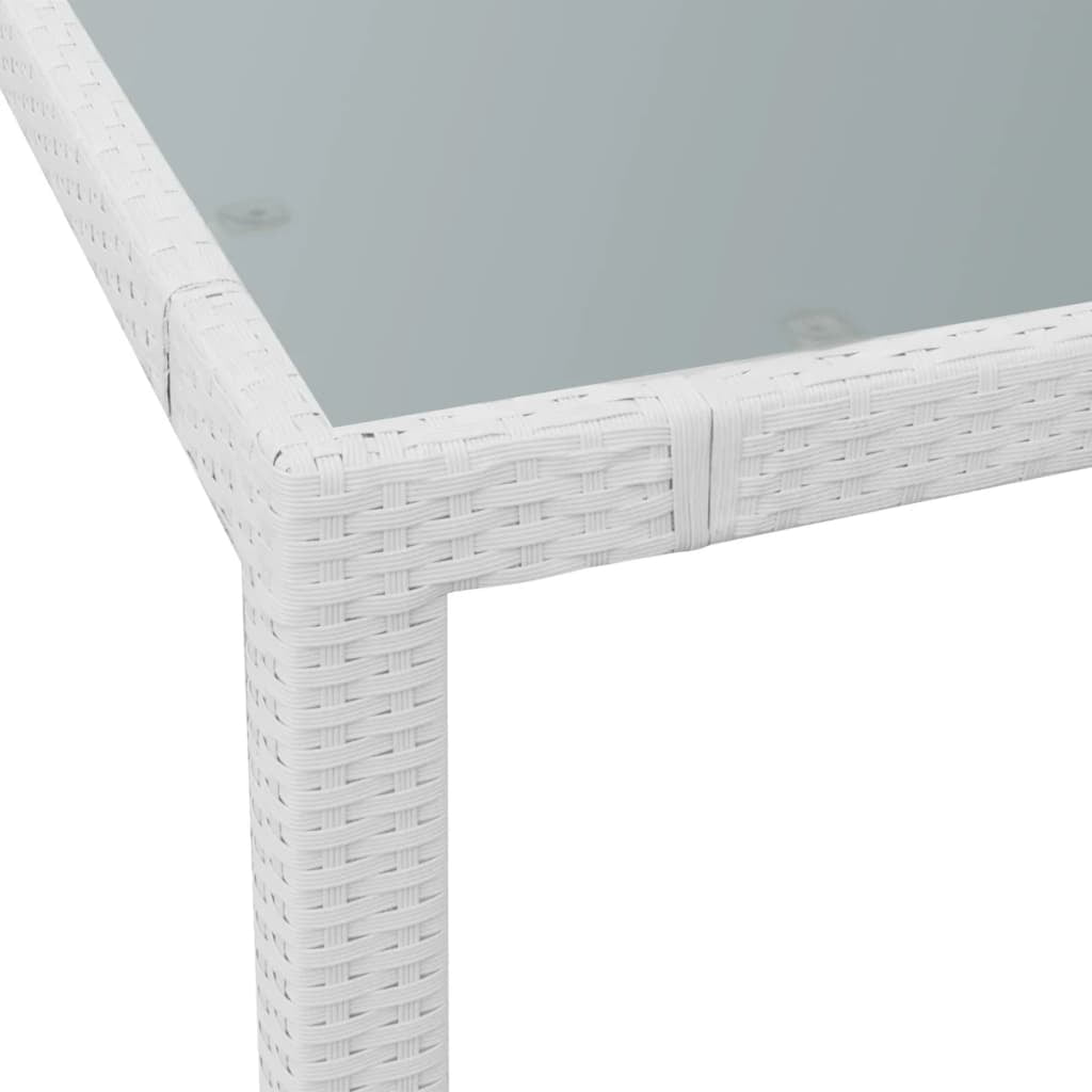Kepooman 9 Pcs Garden Patio Wicker Dinng Table Set with Cushions, White Kepooman 9 Pcs Garden Patio Wicker Dinng Table Set with Cushions, White