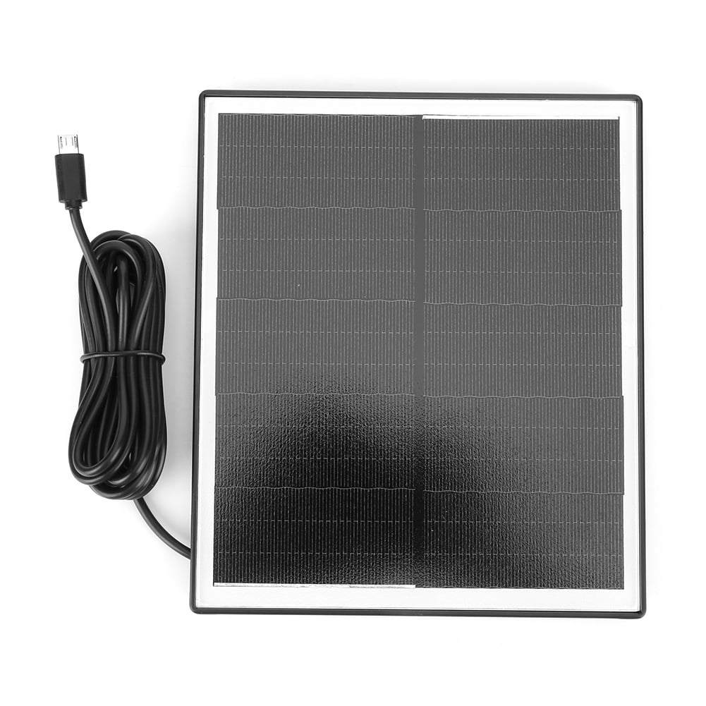 20W 5V Shingled IP65 Solar Panel, 24% High-Efficiency Micro USB Solar Charger for Security Cameras (Black)