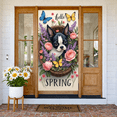 thumbnail image 6 of Colorful Flowers Welcome Banner Pink Purple Blue Floral Display Green Leaves Soft Background Flower Backdrop for Home Entrance Party Welcome Spring Gathering, 6 of 9