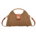 thumbnail image 1 of Bolsa cruzada de paja Molodo con asa superior de rattan para mujer, 1 of 7
