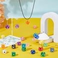 thumbnail image 5 of 14Colors 56Pcs Dice Charms Resin Cube Dice Colorful With Holes Eyelets Dice Pendant Jewelry Bracelet Necklace Earrings Charms for Making Jewelry Keychain 3D Dice Decoration, 5 of 7