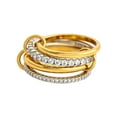 thumbnail image 1 of Apilable chapado en oro Cubic Zirconia Anillo Set Plata y Oro Mezcla de Metal Anillos Ajustable Diseño Fade, 1 of 3