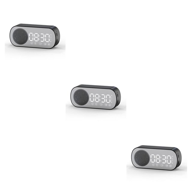 Bearachild Pantalla grande Reloj despertador digital Funcionamiento con botón recargable Altavoz compatible con Bluetooth Suministros domésticos Type4 NO4 Bearachild CBP164618
