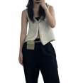 thumbnail image 3 of Sunloudy Chaleco de punto para mujer, sin mangas, cuello en V, color sólido, botones, cárdigan, primavera, verano, fiesta, tops casuales Sunloudy moda, 3 of 8