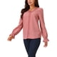 thumbnail image 4 of Blusa de encaje con escote en V y mangas de linterna para mujeres de INSPIRE CHIC, 4 of 5