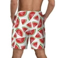 thumbnail image 3 of Kdxio Hand Drawn Watermelon Print Men's Swim Trunks with Compression Liner 7 Inch Inseam Quick Dry Swim Shorts, 3 of 7