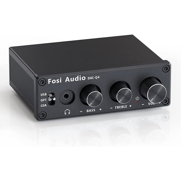 Mini amplificador de auriculares estéreo DAC de 24 bits/192 KHz, adaptador de audio óptico/coaxial a RCA AUX digital a analógico para altavoces activos autoamplificados de escritorio y hogar.