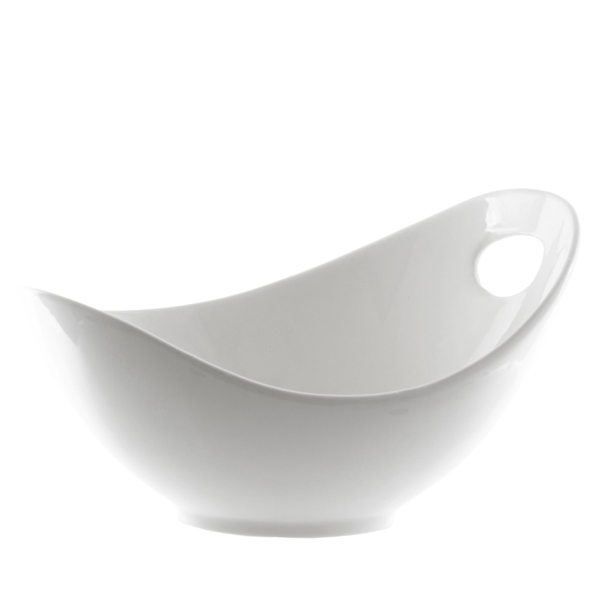 10 Strawberry Street Whittier Fruit Bowls with Cut Out Handle, Set of 2, White