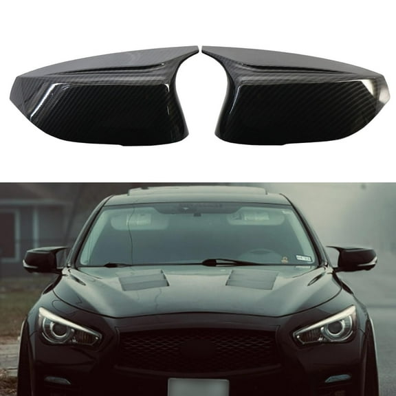 WheelX Door Rearview Mirror Cover Cap Compatible with Infiniti Q50 Sedan 2014-2020 Q60 Q70 QX30 QX50 2015-2020(Carbon Fiber),Side Mirror Covers Trim Replacement