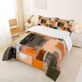 thumbnail image 2 of Homewish Vintage Oil Painting Queen Comforter Set,Retro Geometric Art Comforter Sets Queen,Orange,Reversible,3pcs,1 Comforter and 2 Pillowcases, 2 of 7