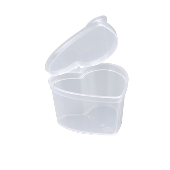 WHAMVOX  50 PCS Heart Shape Container with Lid Containers Storage Boxes Shaped Clear