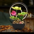 thumbnail image 3 of Ikoopy 10.53'' LED Lights Tabletop Fountain, Metal Green Light Circle, 3 of 8