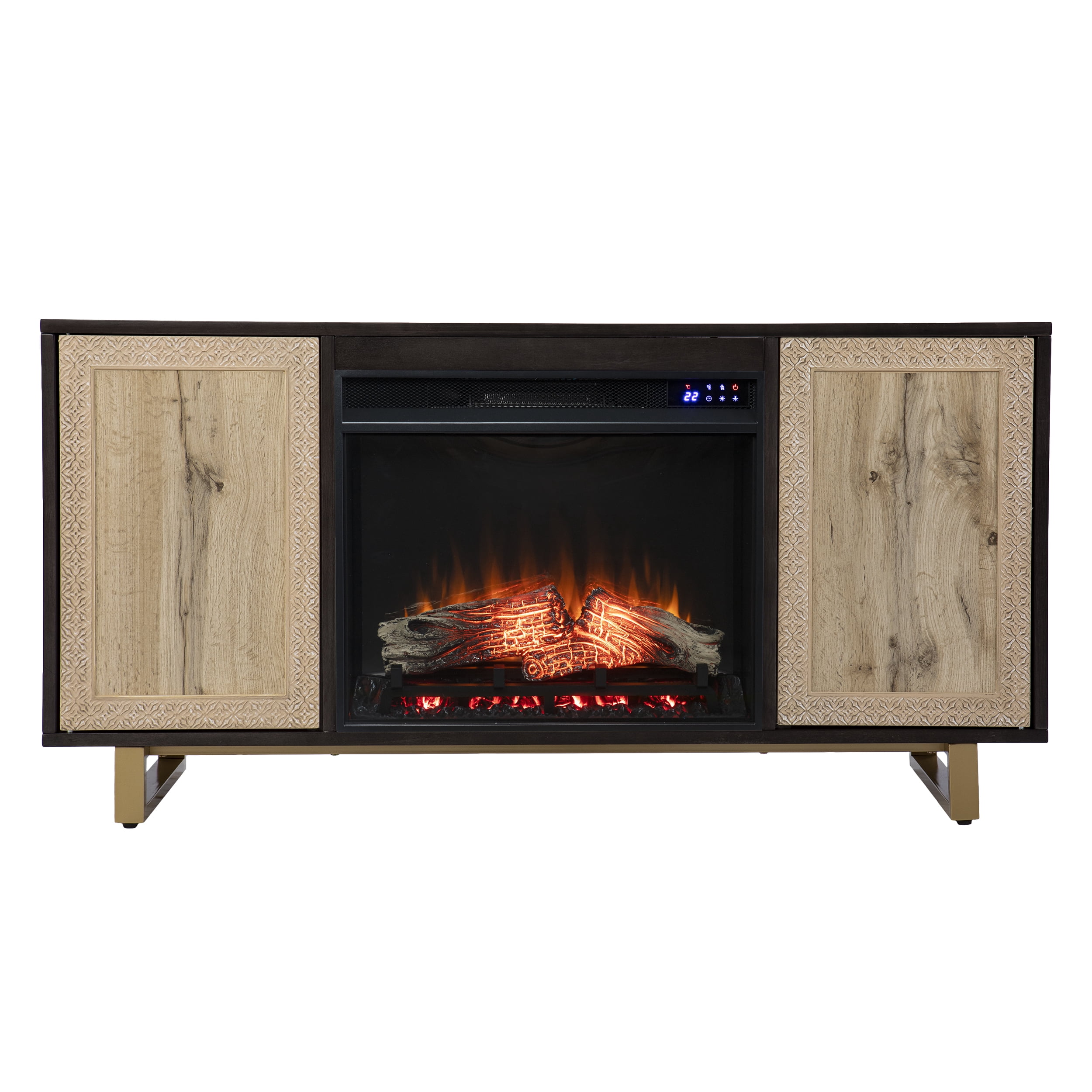 Wilcola Electric Media Fireplace with Carved Details