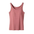 thumbnail image 5 of Taqqpue Tank Tops for Women with Built in Bra Cotton Casual Scoop Neck Sleeveless Tee Basic Workout Top Camisole Undershirt Summer Padded Yoga Shirt, 5 of 6