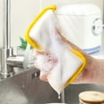 thumbnail image 3 of HXRH 10 Pack Multipurpose Absorbent Scrub Dish Sponges,Reusable Kitchen Dishwashing Rags,Double Sided Sponge Dishwashing Rags,for Washing Dishes Cleaning Countertop (Yellow), 3 of 7