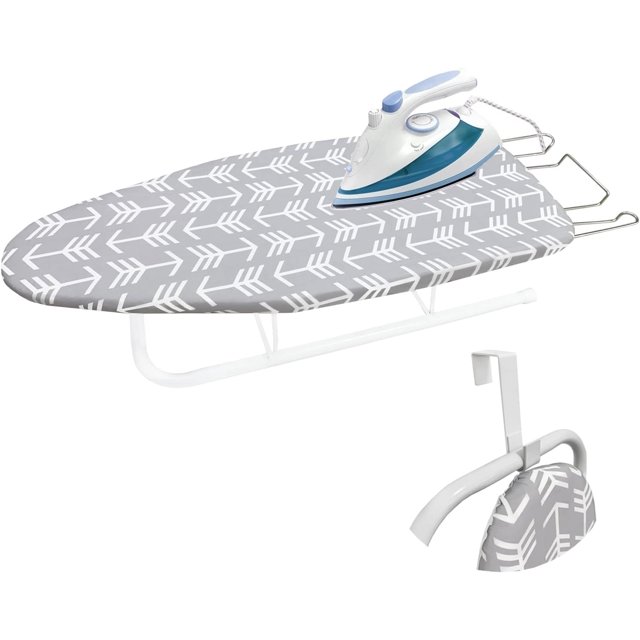 Tabletop Ironing Board with Folding Legs Portable Small Ironing Board with Extra Thick Heavy Duty Cotton Padding Cover Space Saving Mini Iron Board for Dorms Laundry and Craft Room