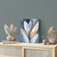 thumbnail image 2 of Wall Art Prints, Blue Feather Framed Canvas Prints for Bedroom Living Room Bathroom Office, Abstract Modern Golden Art Painting Textured Gallery Wrap Wall Art Poster for Gifts Home Decor 12"x12", 2 of 9