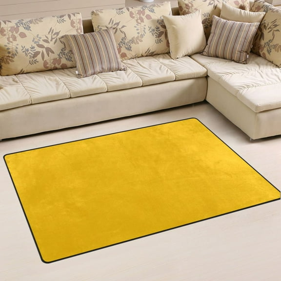 Ryvnso Solid Yellow Area Floor Mat Non-Slip Carpet Soft Rugs Doormats 31" x 20"