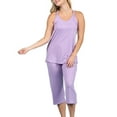 thumbnail image 2 of Doublju Women's Sleeveless Racerback Capri Pajama 2 Pcs Set (Plus Size Available), 2 of 4