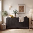 thumbnail image 3 of YDN Modern Sideboards and Buffets - 58" Sideboard Cabinet with Rounded Edges, Wood Buffet Cabinet with W/4 Doors & Adjustable Shelves,Fluted Accent Cabinet for Kitchen Living Room Entryway,Black, 3 of 6