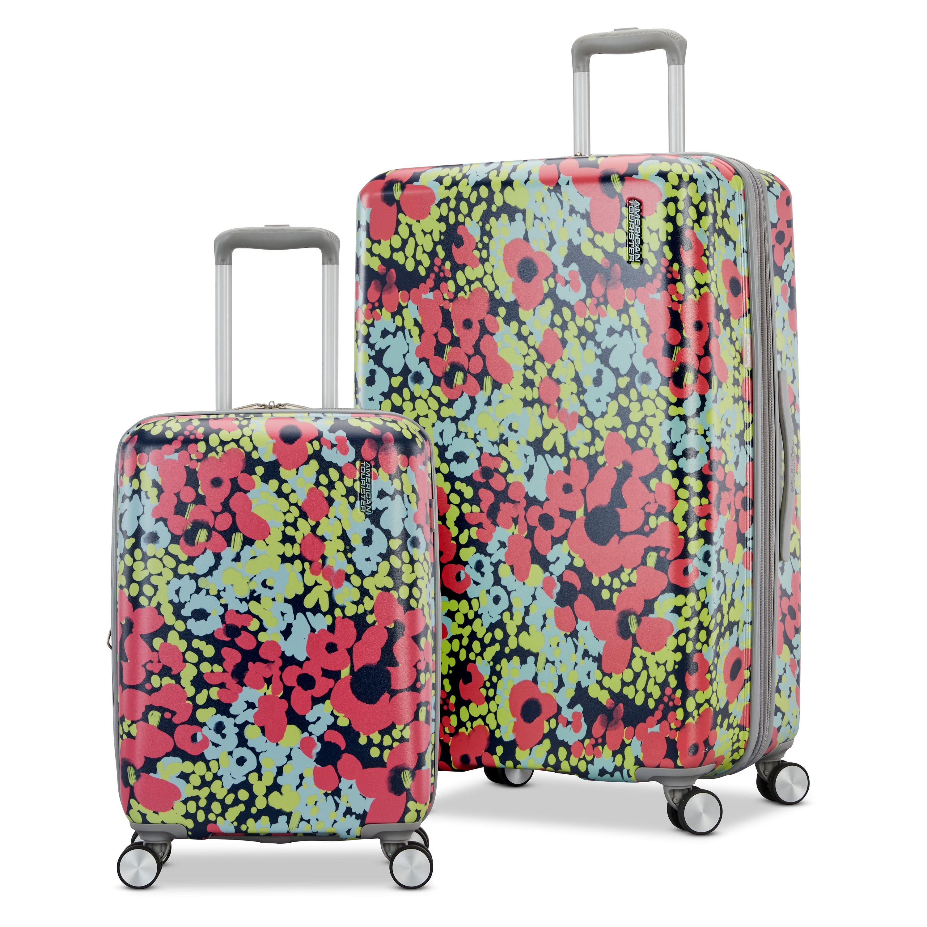 American Tourister Moonlight II 28-inch Checked Luggage with Spinner Wheels - Poppy Pattern