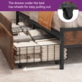 thumbnail image 5 of Uforic Brown Queen-Sized Metal Bed with Wooden Headboard,Charging Station, Four Storage Drawers, Perfect for Adults, 5 of 6