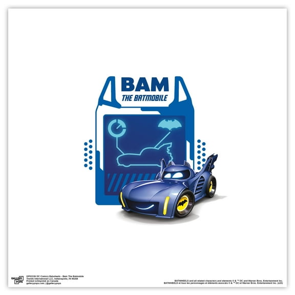 Gallery Pops DC Comics Batwheels - Bam The Batmobile Wall Art, Unframed Version, 12" x 12"