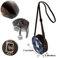 thumbnail image 5 of Leather Shoulder Round Bag 7.1×2.36in Fashion Casual Crossbody Bag Shoulder Bag For Work Travel Business Shopping Date Plaid Fall Camo Royalblue_3, 5 of 5