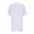 thumbnail image 5 of Miqool Mens 2 Piece Short Sets Casual V Neck T Shirt and Shorts Set Summer Tracksuits Beach Vacation Outfits with Pockets, 5 of 6