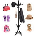 thumbnail image 6 of Giantex Coat Rack Free standing, Wooden Coat Rack Tree with 12 Hooks and Umbrella Stand, Entryway Hall Tree for Hats Clothes Handbags (Black), 6 of 8