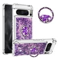 thumbnail image 1 of Funda para Google Pixel 8 Pro 5G con Brillo Líquido Flotante, Purpurina, Parachoques y Anillo Giratorio Soporte, 1 of 5