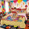 thumbnail image 5 of Erosebridal Rainbow Drippy Baseball & Bat Print Bedding Comforter Set, Bold Sports Queen Bedding Sets for Kids Boys and Girls, Pink Reversible 7 Pieces, 5 of 6