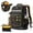 Multicolor, variant on HuiXinOu Heavy Duty Tool Backpack with Hard Bottom and Extra Tool Pouch Multiple Storage Pockets with Laptop Sleeve Durable Oxford Cloth Tool Bag for Workers