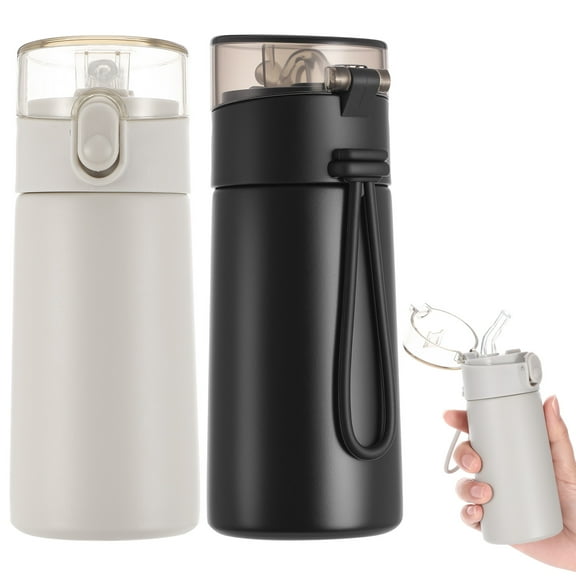 AOWOO 2 Pack 5oz 150ml Insulated Water Bottle for Kids, Small Stainless Steel Thermos with Straw and Spout Lid, Mini Hydroflasks Suitable for Hot Water Milk Coffee, 4-6 Hours Hot/Cold Retention