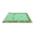 thumbnail image 2 of Ahgly Company Machine Washable Indoor Round Oriental Turquoise Blue Traditional Area Rugs, 8' Round, 2 of 4