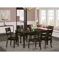 East West Furniture CALY7-CAP-W 7 Piece Dining Table Set For 6-Dining Table and 6 Chairs