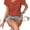 Rust Brown, variant on Casual Plain Top Asymmetrical Neck Khaki Short Sleeve Women's Blouses S (4)